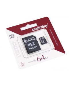 Карта памяти Micro SD 64GB Smartbuy