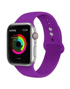 Силиконовый ремешок для смарт часов с застежкой Watch 42 44 мм фиолетовый яркий Nobrand
