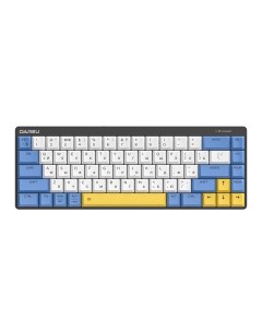 Проводная беспроводная игровая клавиатура EK868 White Blue Yellow Dareu