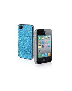 Чехол для Iphone 4 4S голубой с блестками Sbs