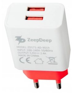 Зарядное устройство EnergyPlug 2xUSB 2 4A 802075 Zeepdeep
