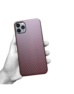 Чехол Kevlar для iPhone 11 Pro арамид ударопрочный ультратонкий красный K-doo