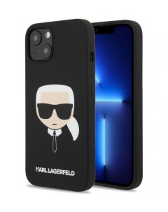 Чехол Karl Lagerfeld Liquid silicone Karls Head Hard для iPhone 13 Mini Черный Cg mobile