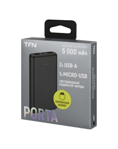 Внешний аккумулятор Porta 5 5000 mAh черный PB 2 46 BK Tfn