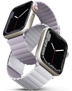 Ремешок Revix reversible Magnetic для Apple Watch 42 44 45 mm Lilac White Uniq
