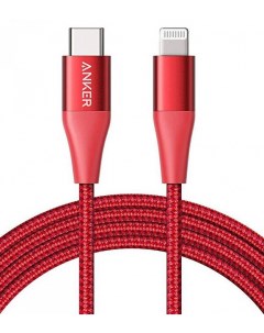 Кабель для iPod iPhone iPad Powerline II A8653H91 USB C to Lightning 1 8m Red Anker