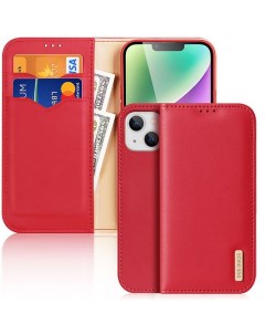 Чехол бумажник для iPhone 14 Plus 6 7 Hivo series красный Dux ducis