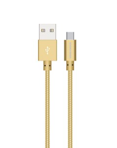 Дата кабель K31a USB 2 1A для Type C металл 1м Gold More choice