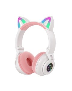 Беспроводные наушники детские Cat Headset STN26 белый розовый Cat ear