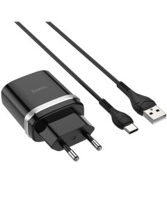 Сетевое зарядное устройство c USB C12Q кабель USB Type C QC3 0 черное Hoco