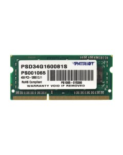 Оперативная память Patriot 4Gb DDR III 1600MHz SO DIMM PSD34G160081S Patriot memory