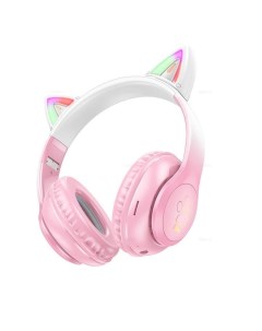 Беспроводные наушники W42 Cat ear Pink Hoco