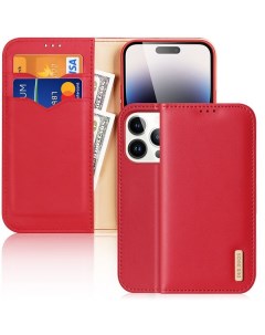 Чехол бумажник для iPhone 14 Pro Max 6 7 Hivo series красный Dux ducis