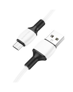 Дата кабель BX84 USB 2 4A для micro USB ПВХ 1м White Borofone