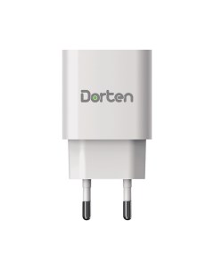 Сетевое зарядное устройство Dual USB Quick Charger PD3 0 QC3 0 18W 3A White Dorten
