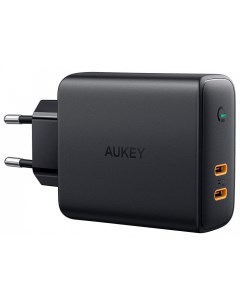 Сетевое зарядное устройство Dual Port 36W PD Wall Charger 2xUSB Type C 3 A black Aukey