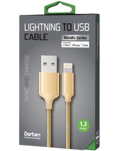 Кабель Lightning to USB cable Metallic Series 1 2 meter gold золотой Dorten