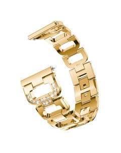Металлический ремешок со стразами 20 мм для Samsung Galaxy Watch 42mm золотой Grand price
