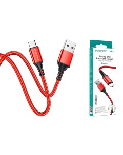 Кабель BX54 Ultra bright USB MicroUSB 2 4А 1 м красный Borofone