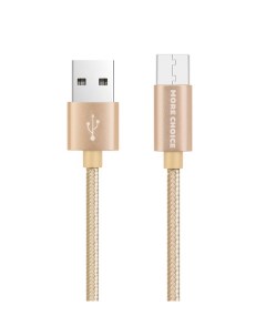 Дата кабель K11m USB 2 0A для micro USB нейлон 1м Gold More choice