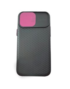 Чехол силиконовый для iPhone 11 Pro Max с защитой для камеры темно серый с розовым Grand price
