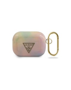 Чехол с карабином TPU case TIE DYE with ring AirPods Pro Розовый Guess