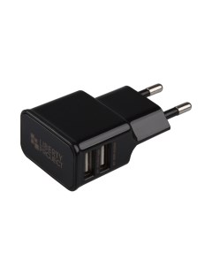Сетевое зарядное устройство 2 USB 2 1 A black Liberty project