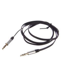 Аудио кабель AUX 3 5 мм шнур плоский 1M Black 18 4000 Rexant