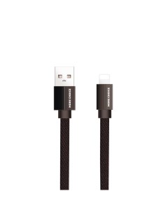 Дата кабель K20i USB 2 1A для Lightning 8 pin плоский нейлон 1м Black More choice