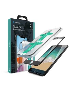 Защитное стекло 3D 2шт Full Glue Easy App для Apple iPhone SE 0 3мм черная рамка Deppa