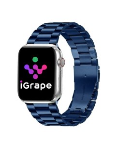 Ремешок для Apple Watch из нержавеющей стали 42 44 45 мм Синий Igrape