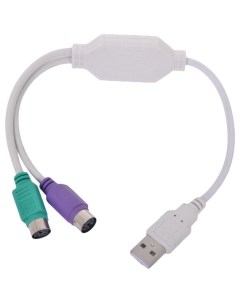 Адаптер USB A 2xPS 2 M F 0 34м White UAPS 12 Gembird