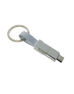 Универсальный брелок переходник 3в1 Elyard3i1 белый Type C micro USB Lightning Espada