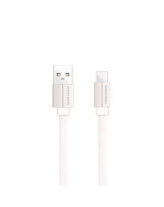 Дата кабель K20a USB 2 1A для Type C плоский нейлон 1м White More choice