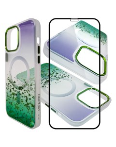 Чехол для iPhone 12 QVCSGS MON SD 12 GN белый с зеленым Monarch