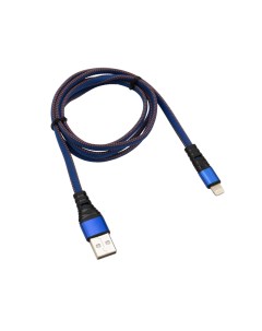 Кабель USB Lightning 2 4A 1m Blue Nylon 18 7053 Rexant