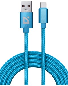 Кабель USB Type C F85 TypeC 1 м голубой Defender