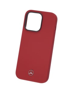 Чехол Mercedes для iPhone 14 Pro Liquid Silicone Hard Red Mercedes-benz