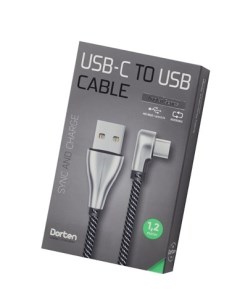Кабель Lightning to USB Cable Angled Series 90 1 2 м Silver Dorten
