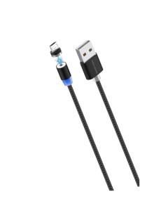 Дата кабель K61Sm Smart USB 3 0A для micro USB Magnetic нейлон 1м Black More choice