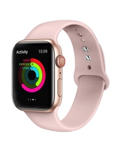 Силиконовый ремешок для смарт часов с застежкой Watch 42 44 мм бледно розовый Nobrand