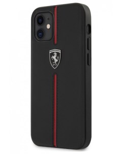Чехол Ferrari Off Track Genuine Leather Nylon stripe iPhone 12 mini Черный Cg mobile