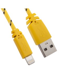 USB кабель LP для Apple iPhone iPad Lightning 8 pin в оплетке желтый коробка Liberty project