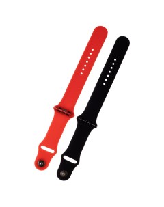 Ремешок 2 шт для смарт часов Apple Watch 42мм 44мм 45мм 49мм черный красный Zibelino