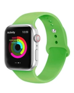 Ремешок силиконовый для часов Apple Watch 42 44 зеленый Aks-guard