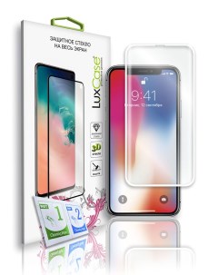 Защитное стекло для iPhone XR 11 3D полноклеевое Белая рамка 77980 Luxcase