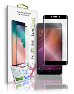 Защитное стекло на Xiaomi Redmi Note 4 Mediatek Helio X20 3D Черная рамка 77370 Luxcase