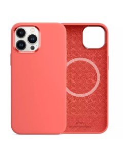 Чехол для телефона Magnetic Silicone Phone Case for iPhone 13 Pro Max 6 7 Pink Pomel Wiwu