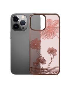 Чехол Crystal Flora Case для iPhone 13 Pro Max розовое золото Devia