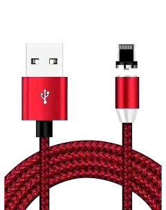 Кабель магнитный USB Lightning для Apple красный Zibelino